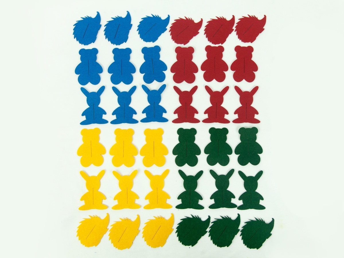 картинка Аксессуары для сенсорного жилета с 32 пуговицами:  зайчики, мишки, ёжики (36 фигур)., МВ от магазина ДетсадЯр