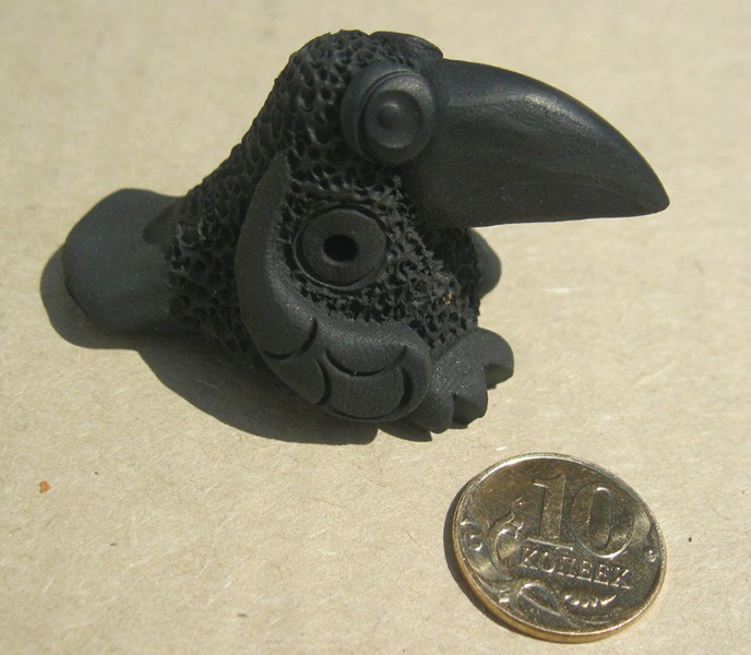картинка  Свистулька маленькая Ворона, черная, Керамика Щипановых, SM01 от магазина ДетсадЯр