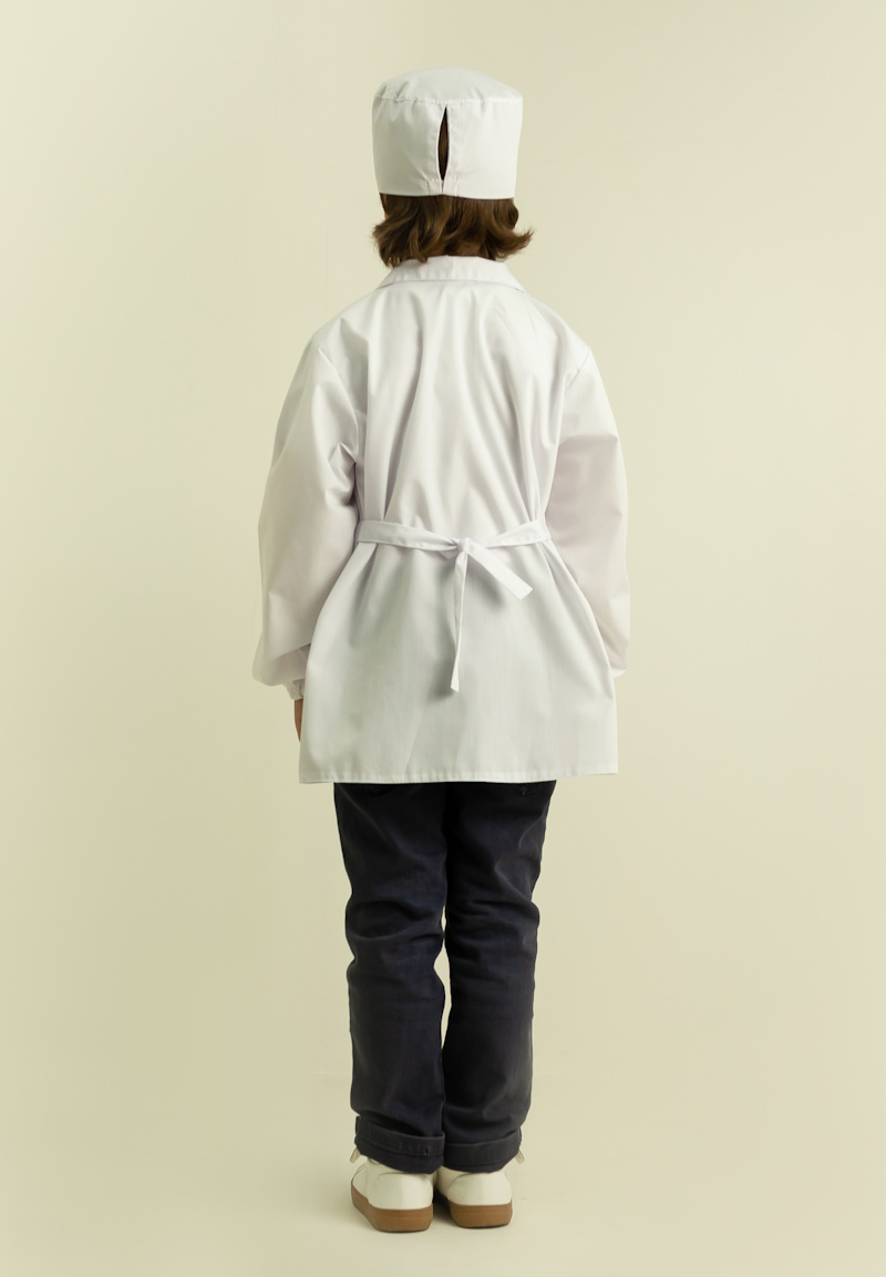 картинка Костюм детский профессия: Доктор (халат с длинным рукавом + шапочка), МВ от магазина ДетсадЯр