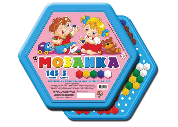 картинка Детская шестигранная мозаика (145 элементов), 00956, Десятое Королевство от магазина ДетсадЯр