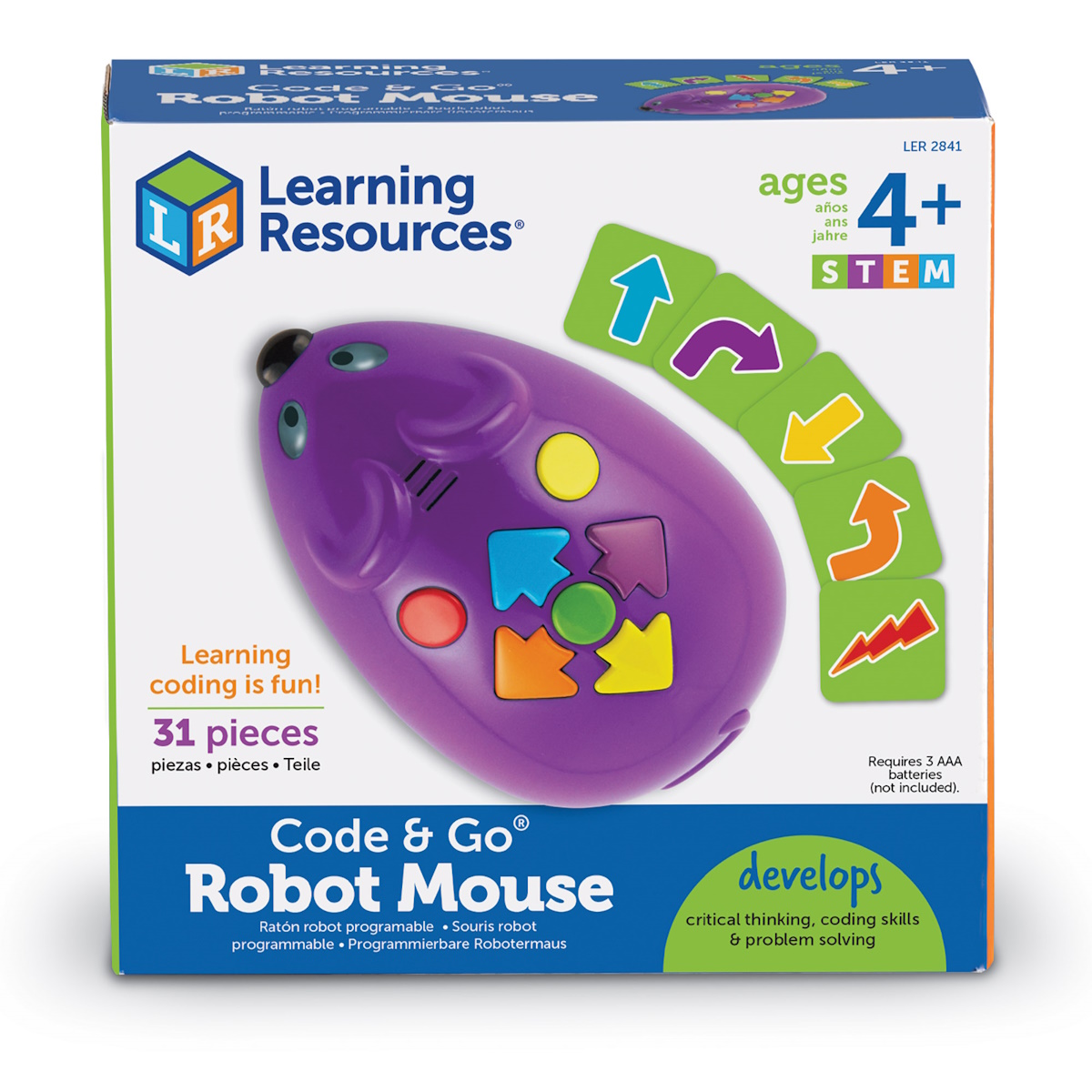 картинка Развивающая игрушка  Робомышь. Мышиный код Базовый. Основы программирования" (31 элемент), Learning Resources, LER2841 от магазина ДетсадЯр