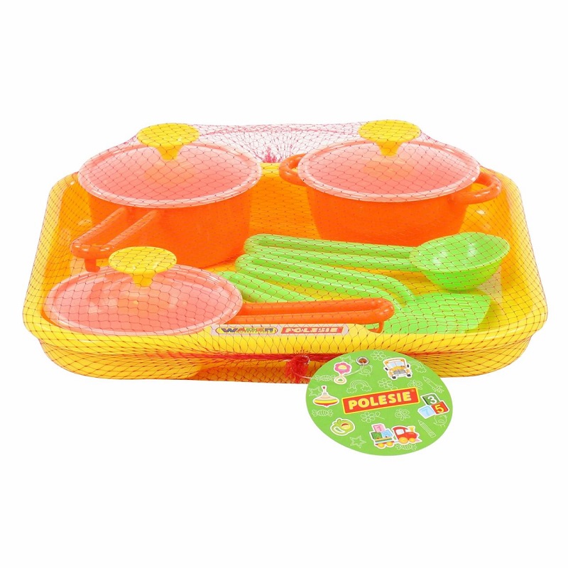 картинка Набор детской посуды "Поварёнок" №1 с подносом, 40732, Полесье от магазина ДетсадЯр