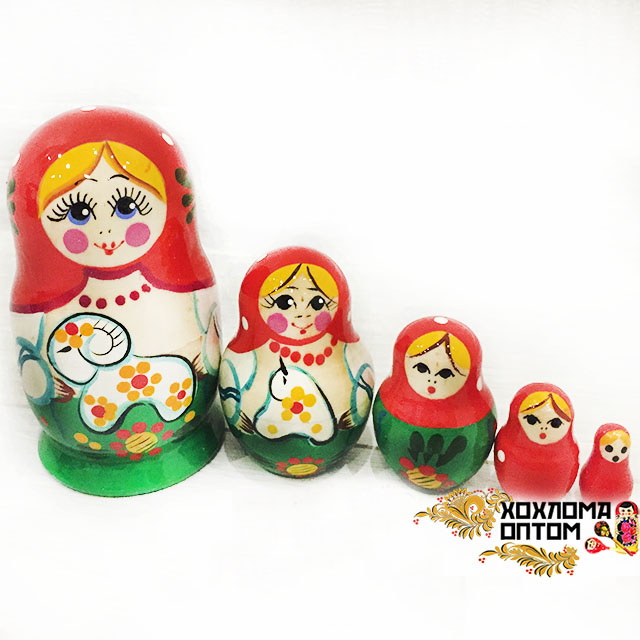 картинка Матрешка "Барашек" 5 кукольная (10,5 см.), Хохлома Семенов от магазина ДетсадЯр