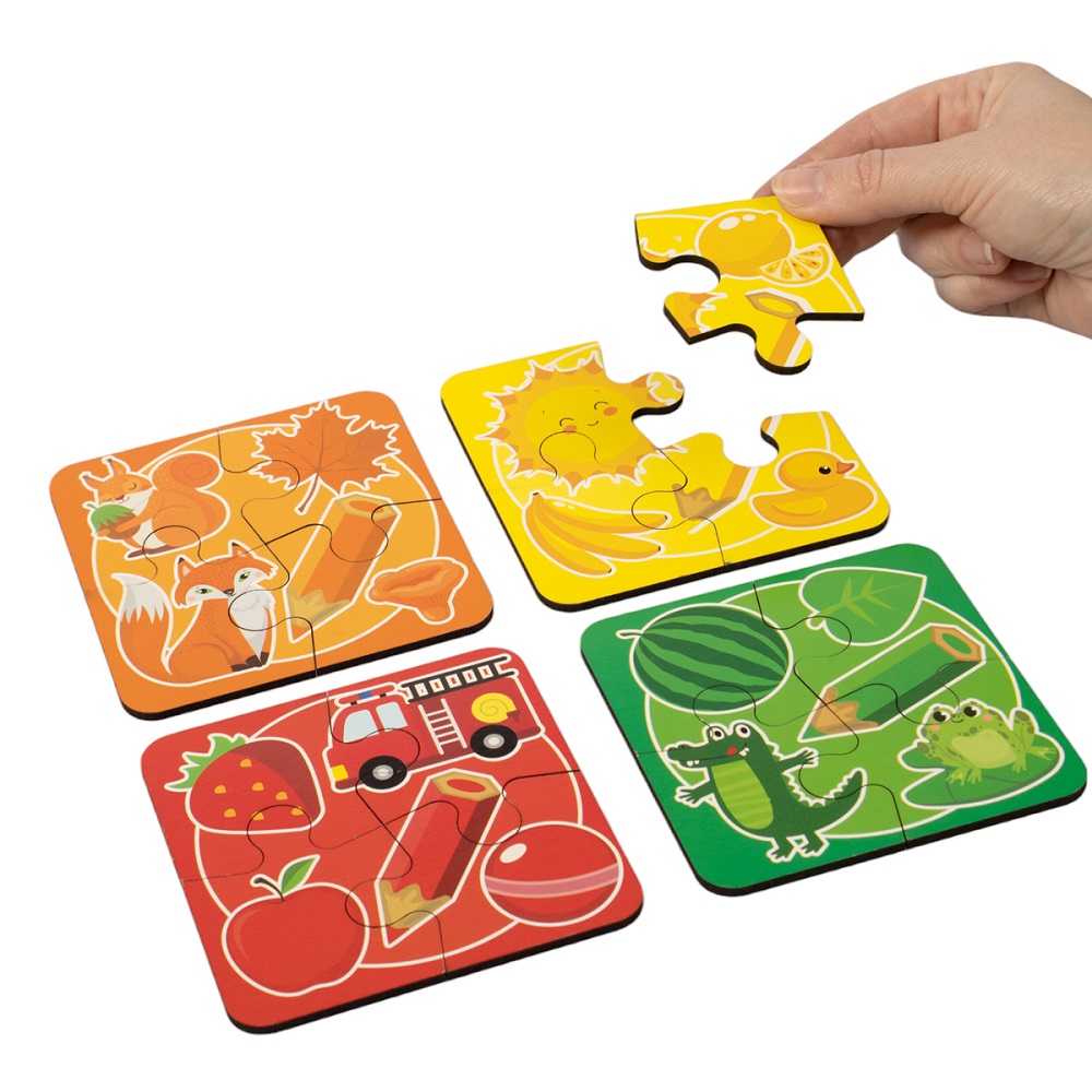 картинка Развивающие деревянные контурные пазлы для малышей Цвета, 04910, Десятое Королевство от магазина ДетсадЯр