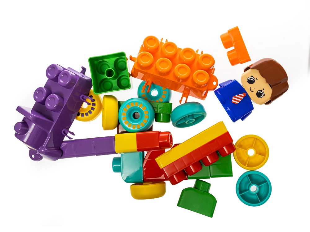 картинка Конструктор пластиковый Веселый паровозик 30 деталей Baby Blocks, 03908, Десятое Королевство  от магазина ДетсадЯр