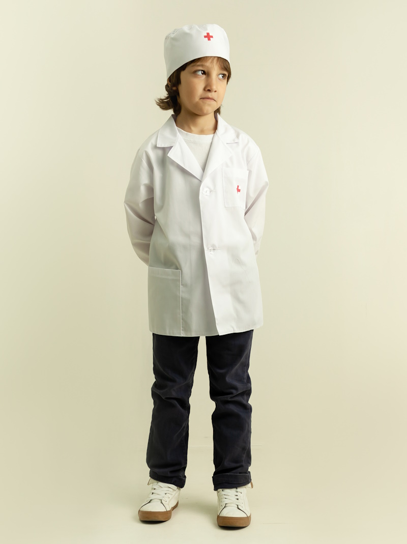 Костюм детский профессия: Доктор (халат с длинным рукавом + шапочка) на рост 146 см., МВ