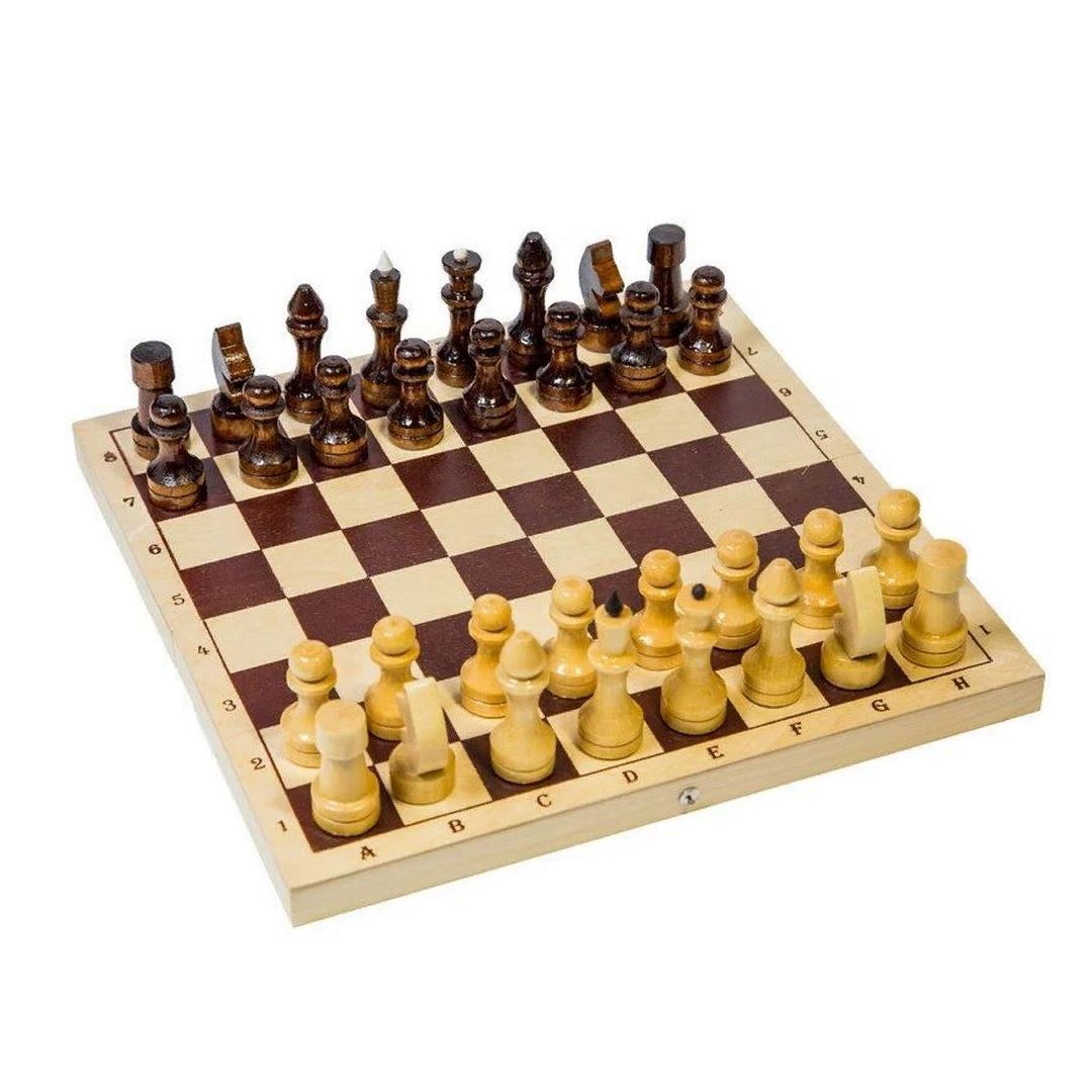 картинка Шахматы гроссмейстерские (турнирные) с доской из дерева 415*415 мм. (фигуры дерево, лак) от магазина ДетсадЯр