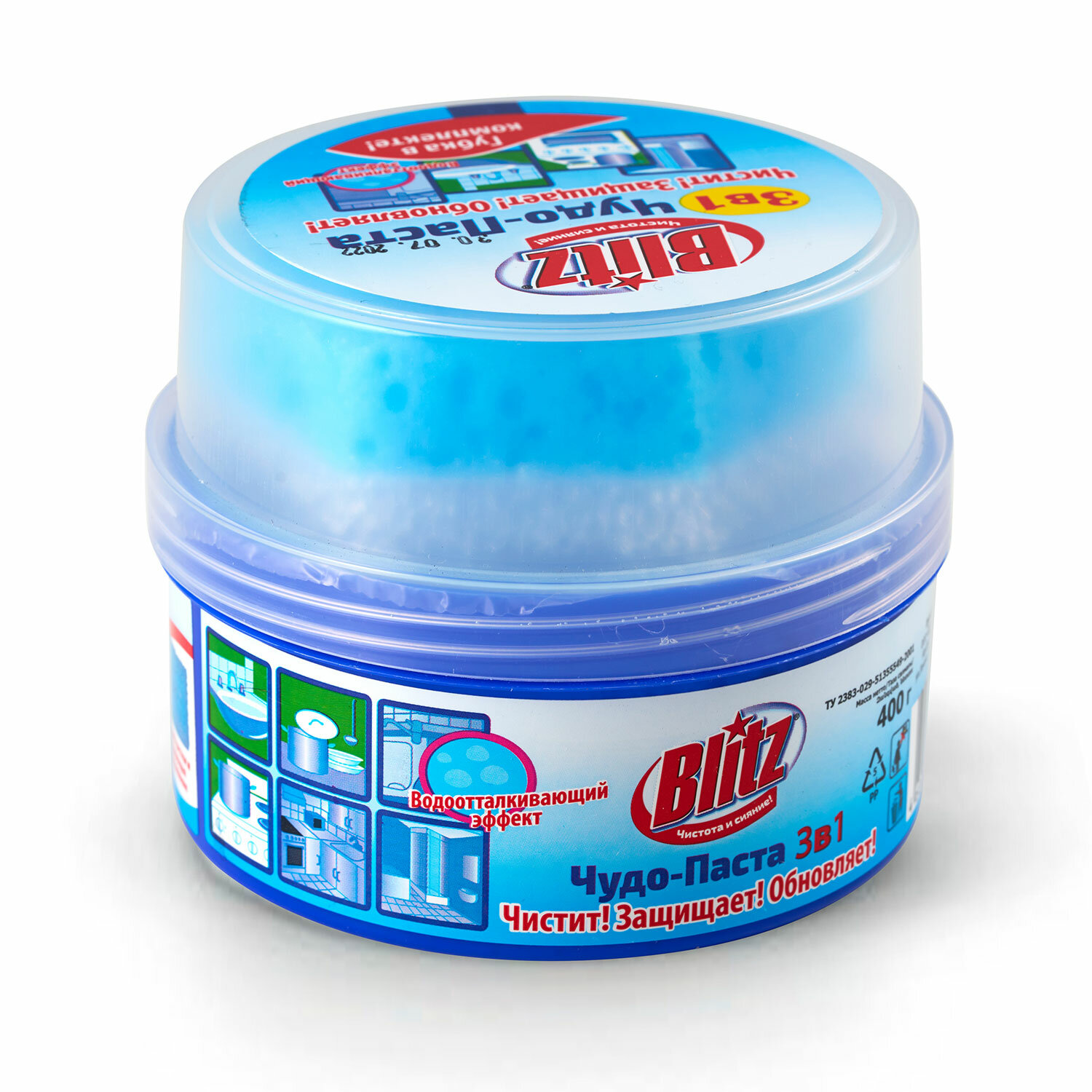 картинка Паста чистящая универсальная с губкой 400 г, BLITZ, 2100003 от магазина ДетсадЯр