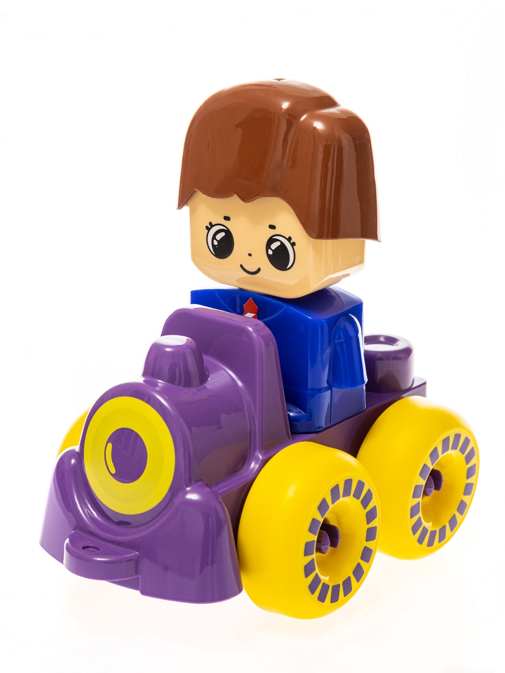 картинка Конструктор пластиковый Веселый паровозик 30 деталей Baby Blocks, 03908, Десятое Королевство  от магазина ДетсадЯр