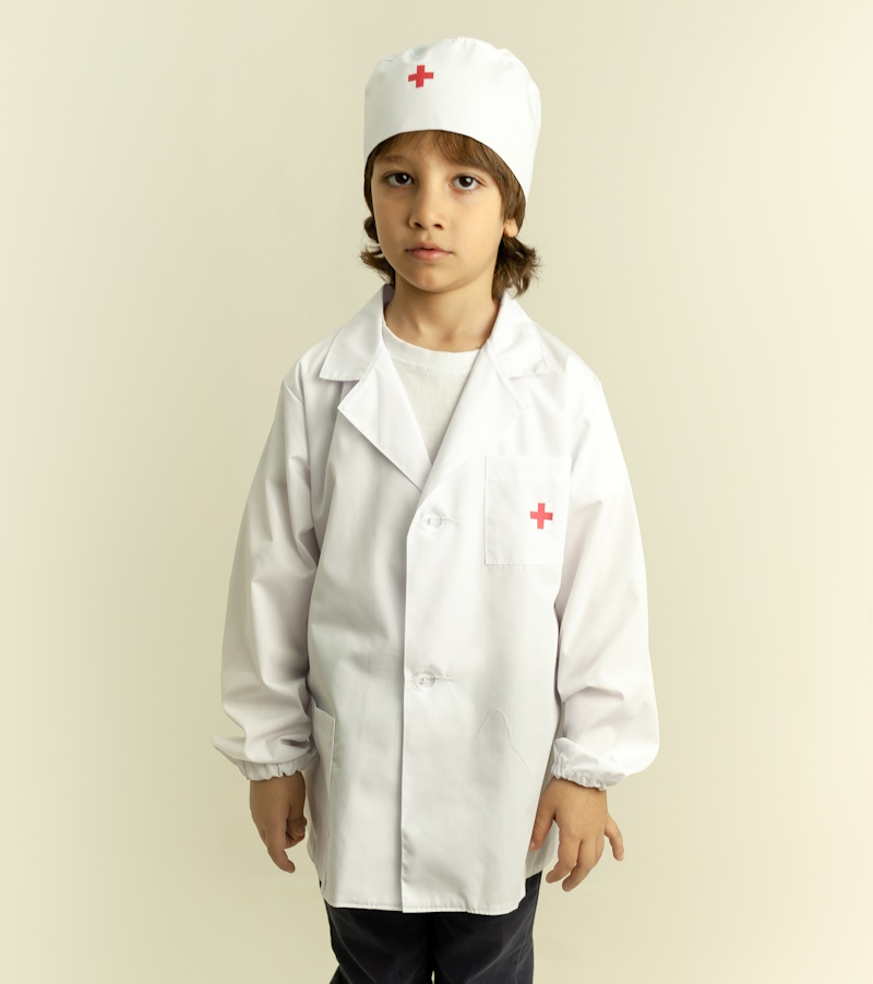 картинка Костюм детский профессия: Доктор (халат с длинным рукавом + шапочка), МВ от магазина ДетсадЯр