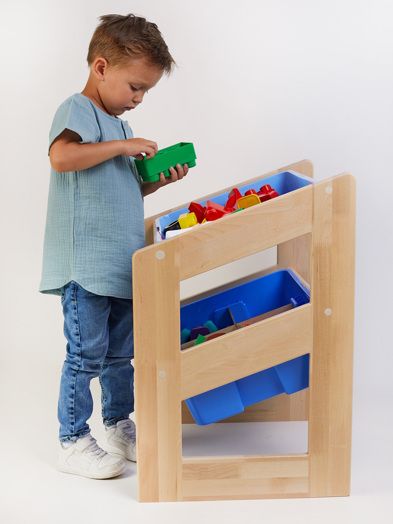 картинка Контейнер №2, средний, полупрозрачный, с зеленой крышкой, Размер: 440*350*180 мм., система хранения Игротека от магазина ДетсадЯр