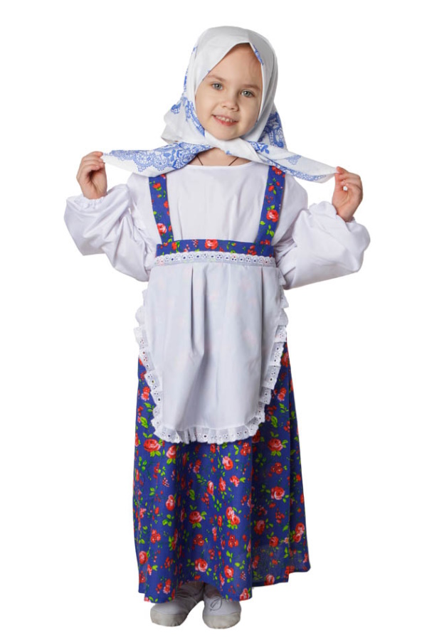 картинка Детский костюм Бабка (сарафан с имитацией блузки и передником, платок на голову), МВ от магазина ДетсадЯр