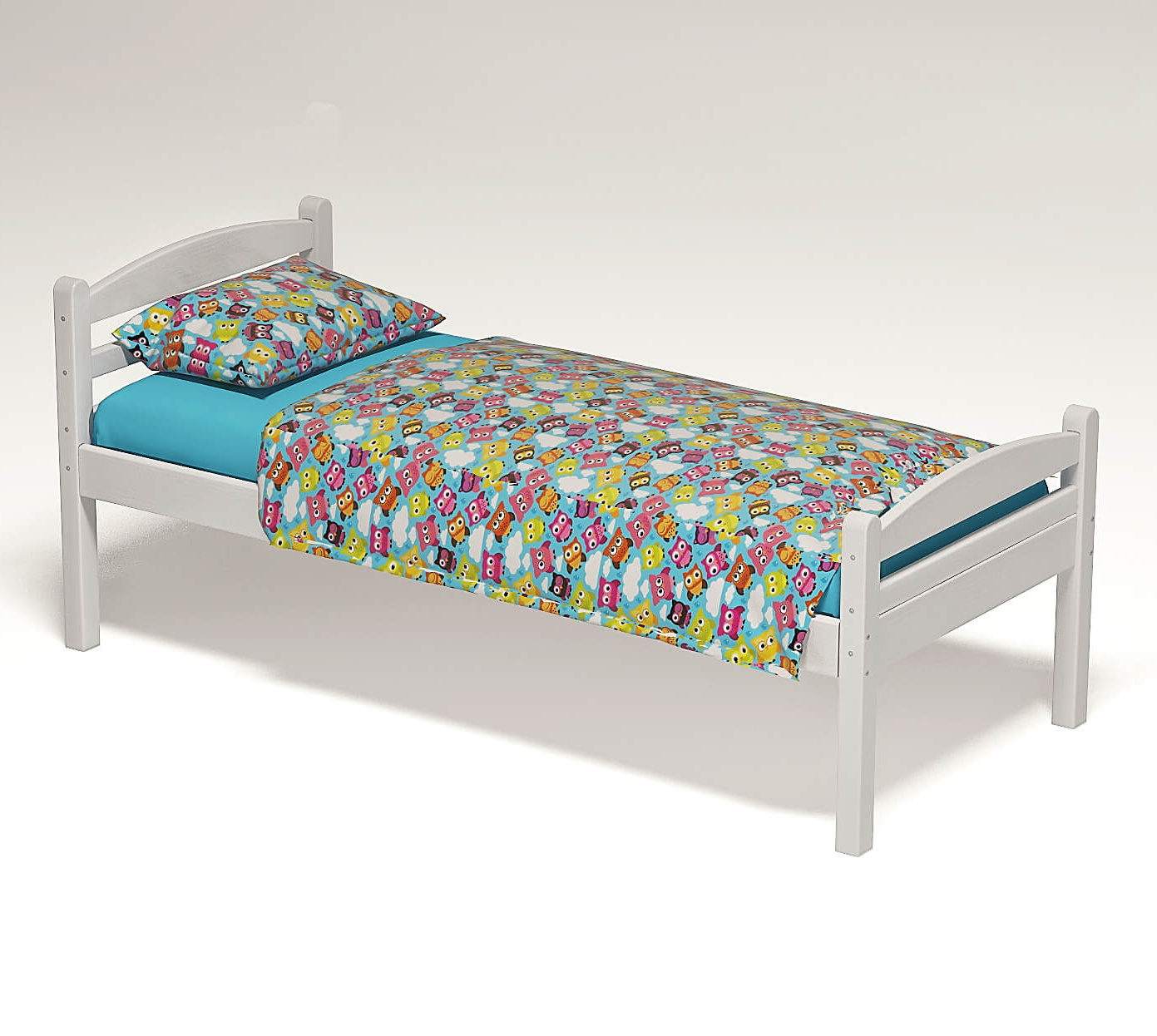 картинка Кровать одноярусная Ника цветная 1200/1400х600 мм. от магазина ДетсадЯр