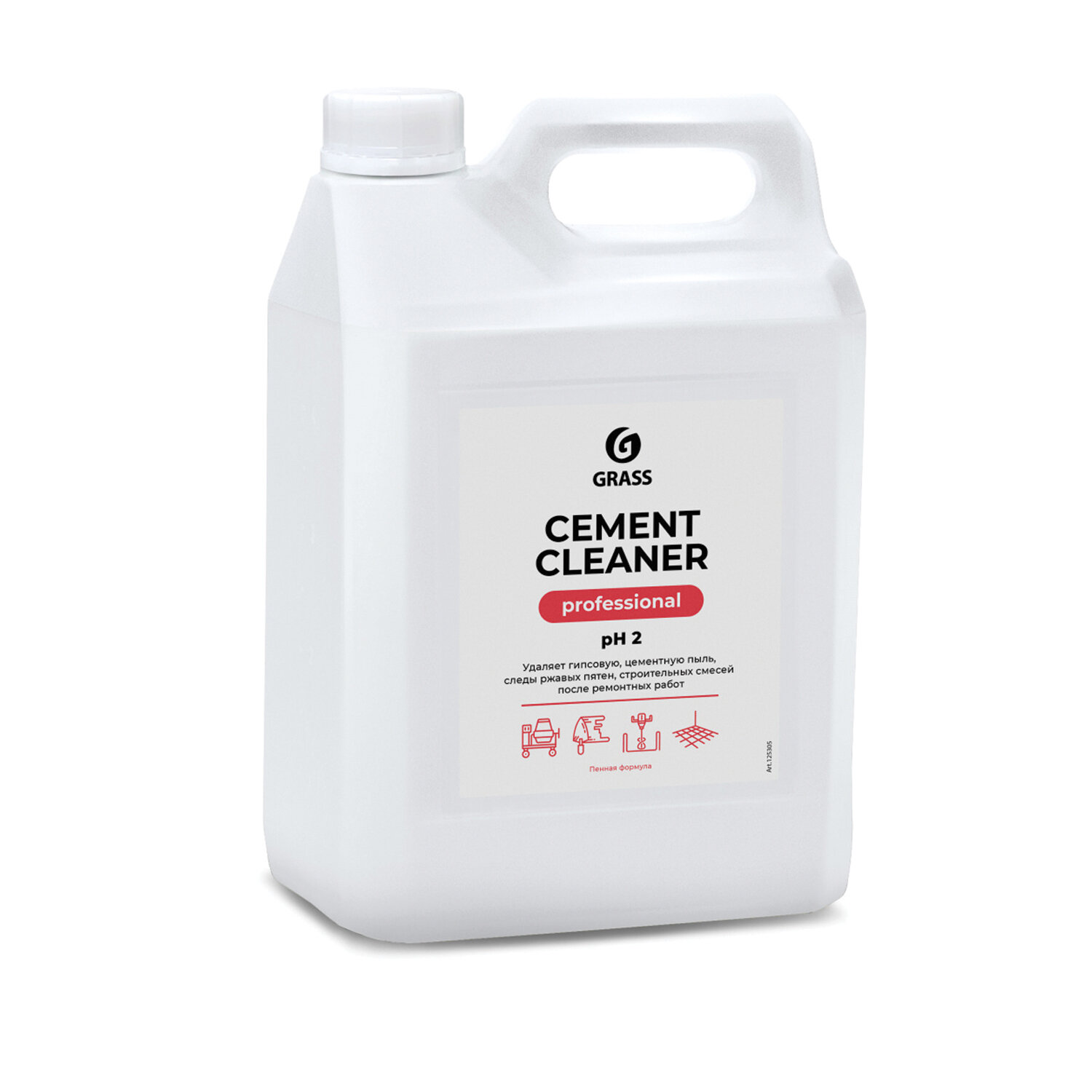 картинка Средство для уборки после строительства 5,5 кг GRASS CEMENT CLEANER, кислотное, концентрат, 125305 от магазина ДетсадЯр