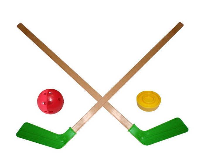 Хоккейный набор (2 клюшки + шайба + мячик) МР Спорт 