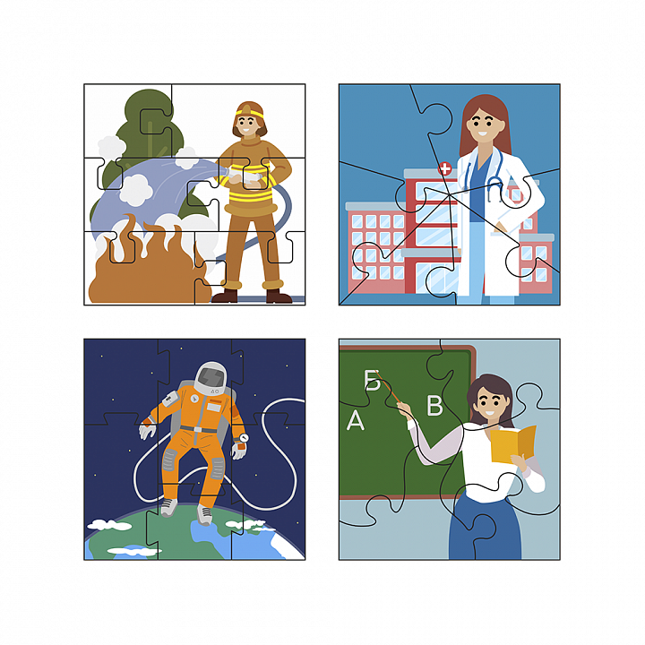 картинка Набор дидактических пазлов (сюжетные картинки), НВ-032, Ты и Я от магазина ДетсадЯр