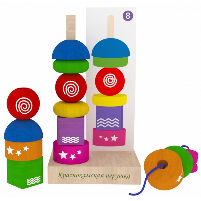 картинка Пирамидка "Геометрическая фантазия", ПИР-20, Краснокамская Игрушка от магазина ДетсадЯр