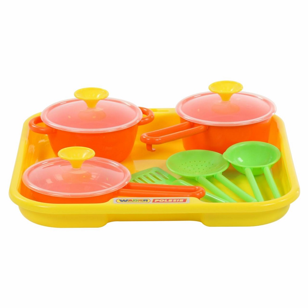 картинка Набор детской посуды "Поварёнок" №1 с подносом, 40732, Полесье от магазина ДетсадЯр