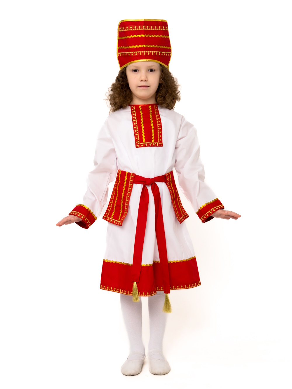 картинка Детский Мордовский народный костюм (девочка), (платье, пояс, головной убор) МВ от магазина ДетсадЯр
