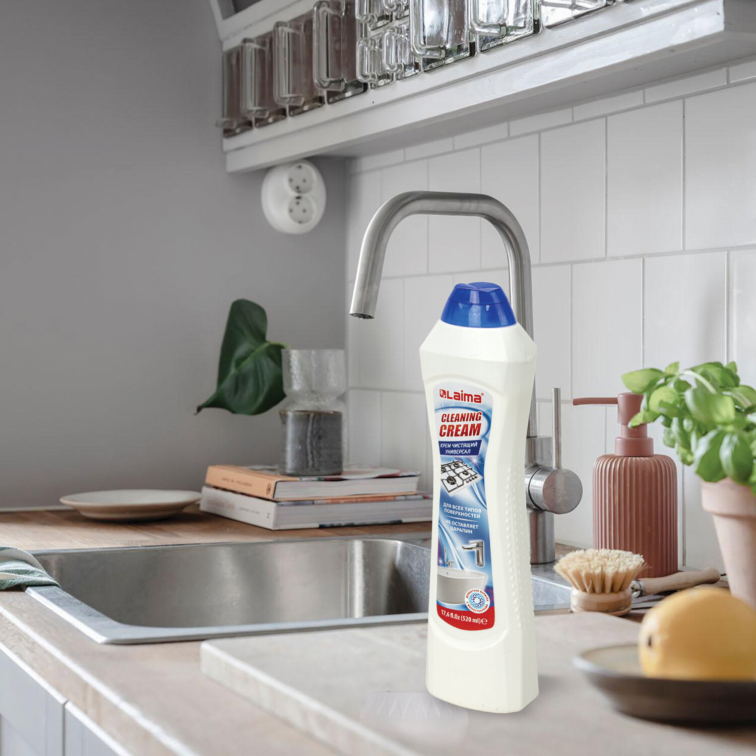 картинка Чистящее средство универсальное крем 520 мл, LAIMA PROFESSIONAL "White fresh", 608659 от магазина ДетсадЯр