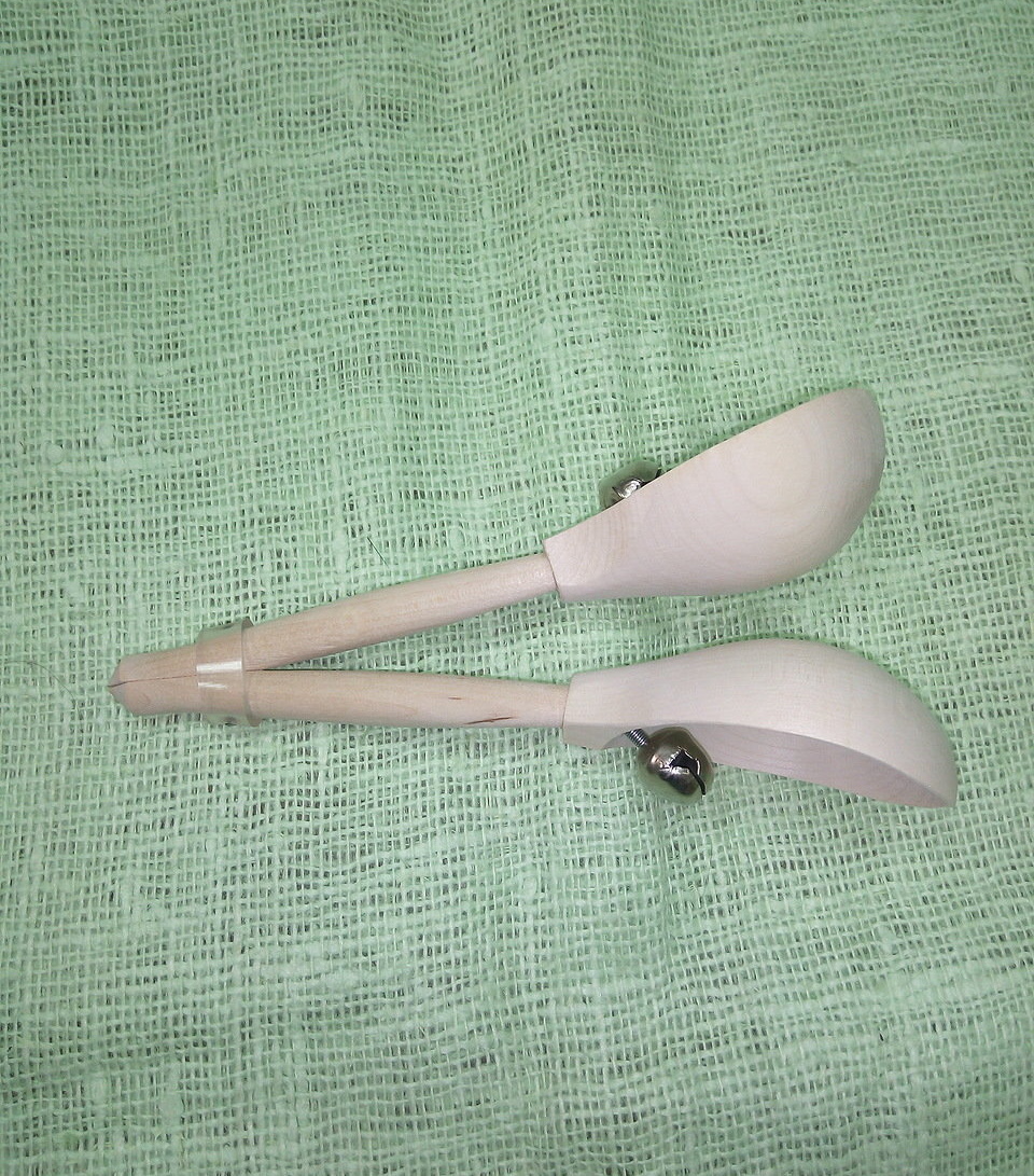 картинка Ложки в станке с бубенцами без росписи, Мастерская сереброва, БР-ЛЖ-05 от магазина ДетсадЯр