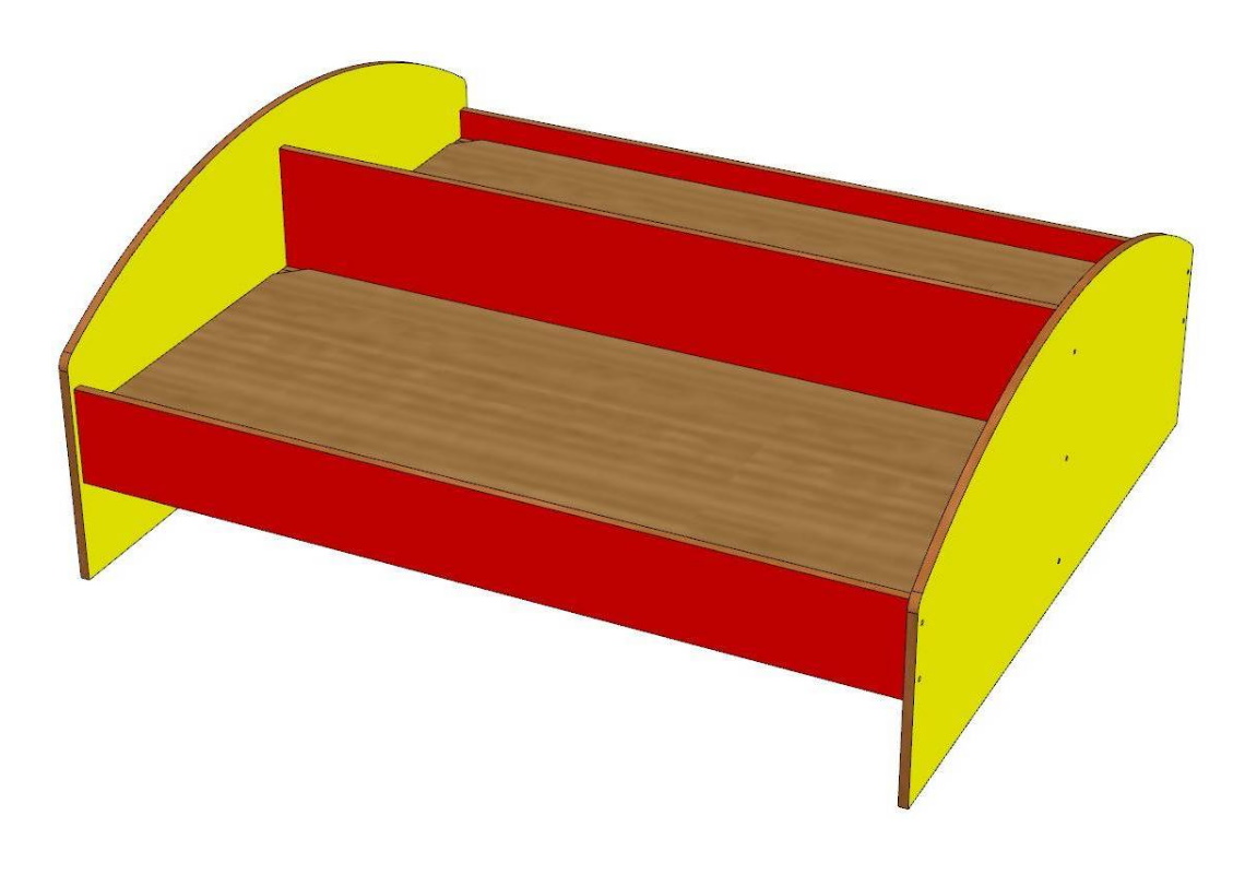 картинка Кровать одноярусная двухместная 1200/1400х1200 мм. от магазина ДетсадЯр
