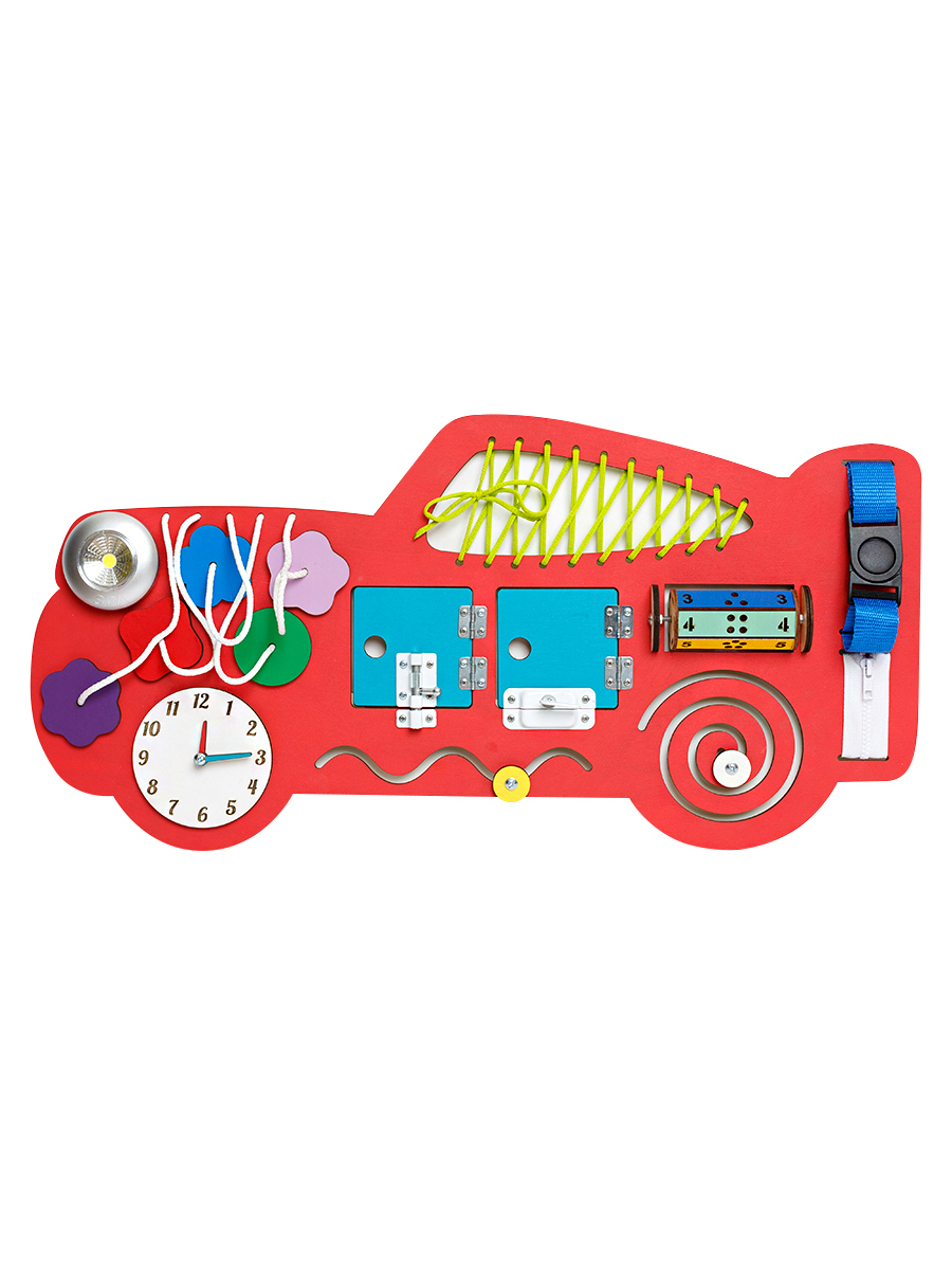 картинка Бизиборд Машинка, цвет красный, 67*33 cм., SL от магазина ДетсадЯр