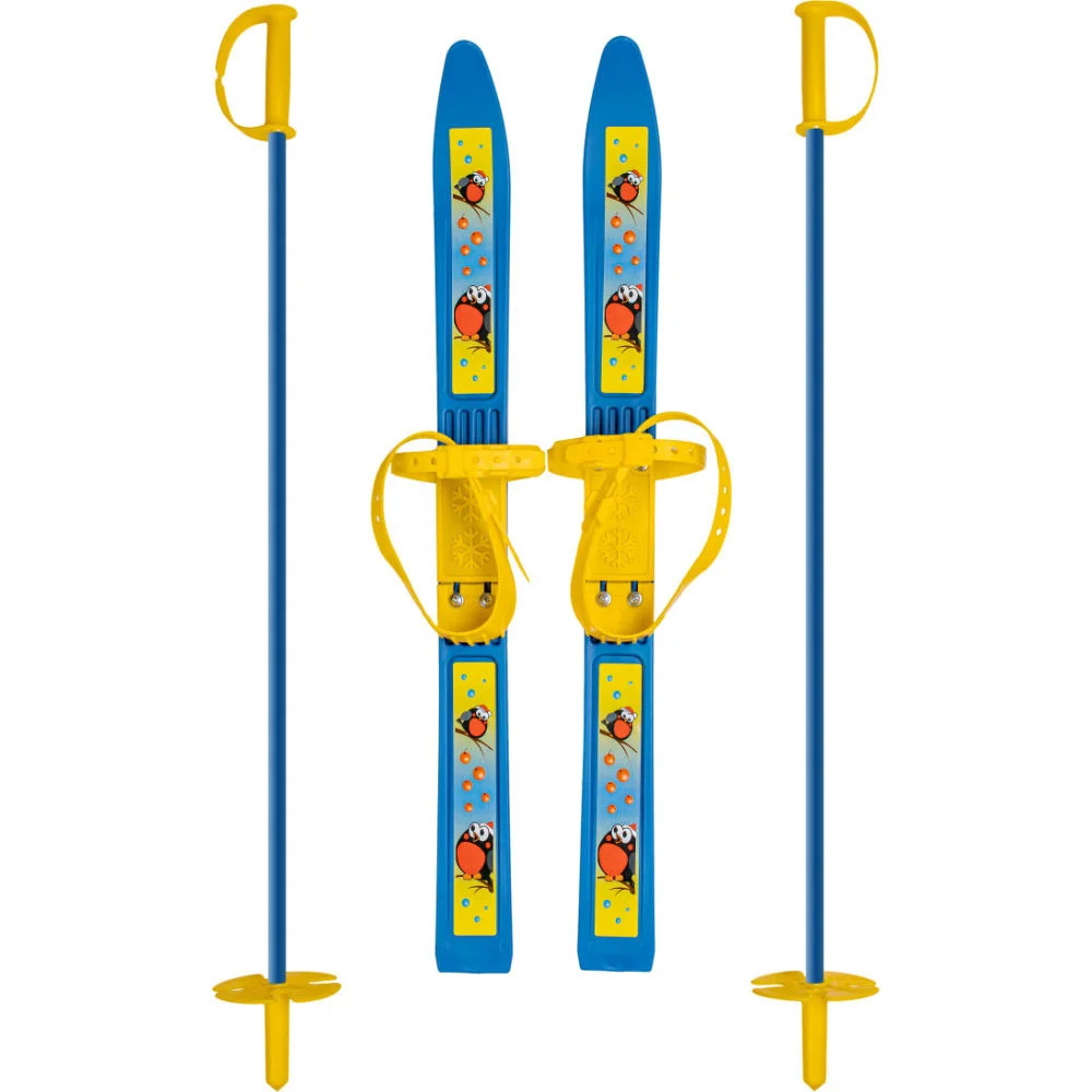 Лыжи пластиковые Снегири длина лыж 65 см., с палками 75 см., Олимпик Спорт 