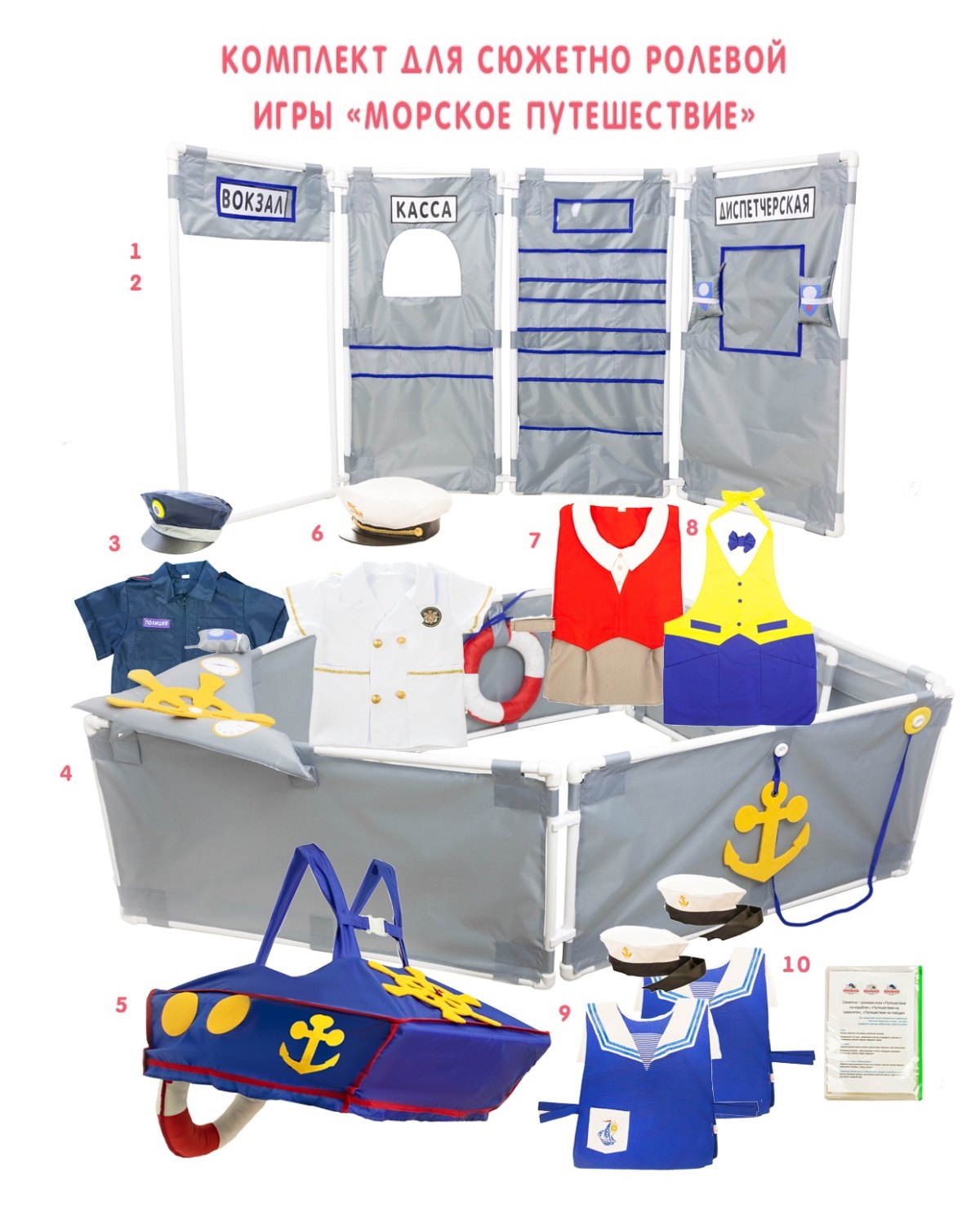 картинка Комплект атрибутики для сюжетно ролевой игры Морское путешествие, МВ от магазина ДетсадЯр