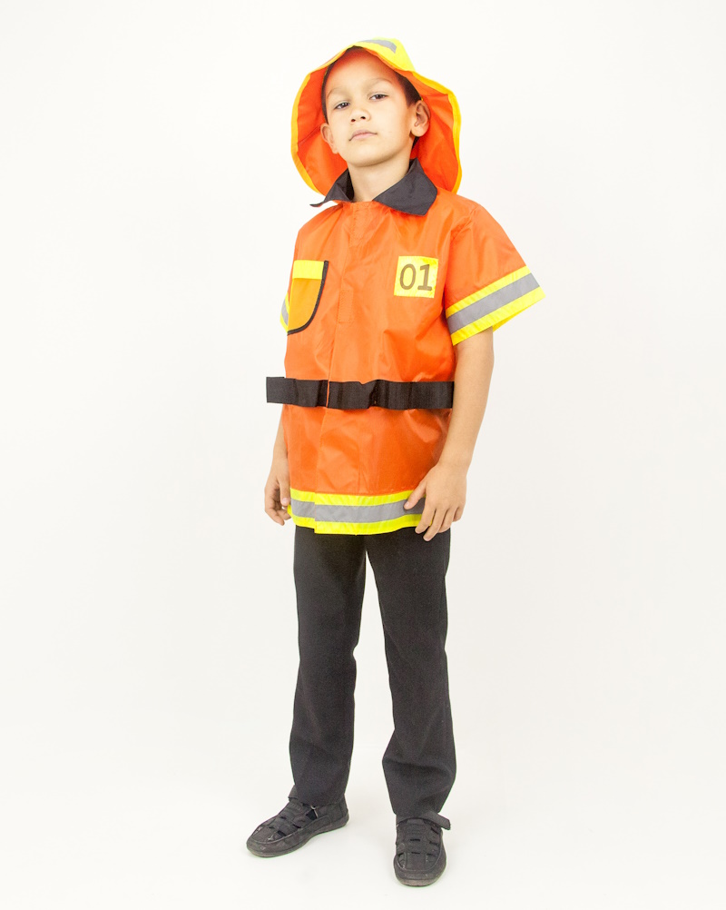 Костюм детский профессия: Пожарный (куртка + шлем) на рост ребенка 140 см., МВ