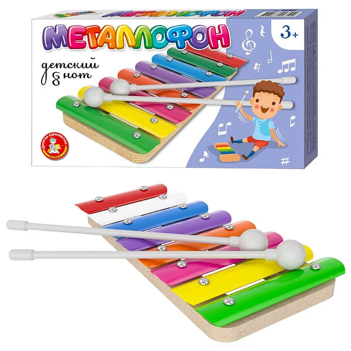 картинка Детский металлофон 8 нот, 02351, Десятое Королевство от магазина ДетсадЯр