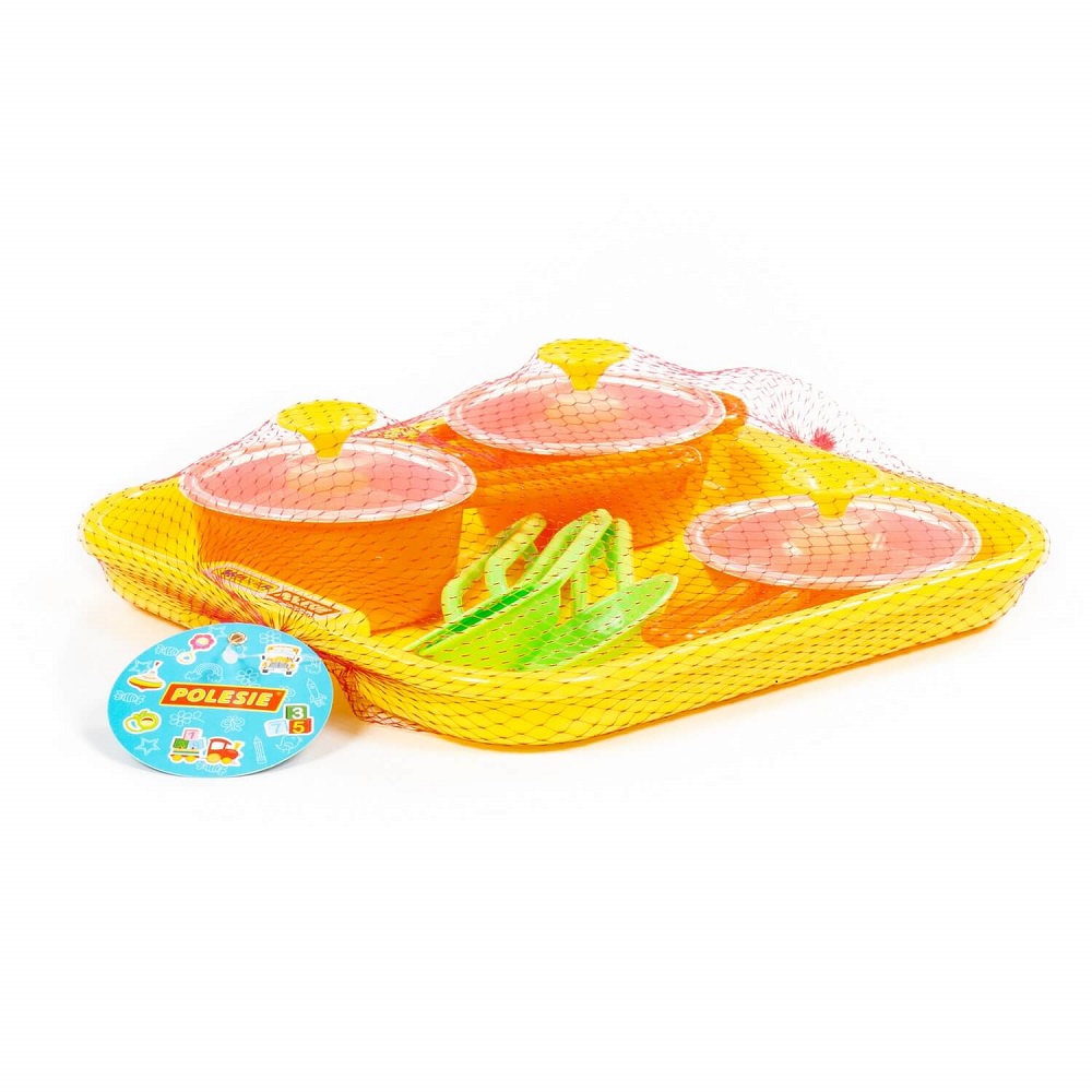 картинка Набор детской посуды "Поварёнок" №1 с подносом, 40732, Полесье от магазина ДетсадЯр