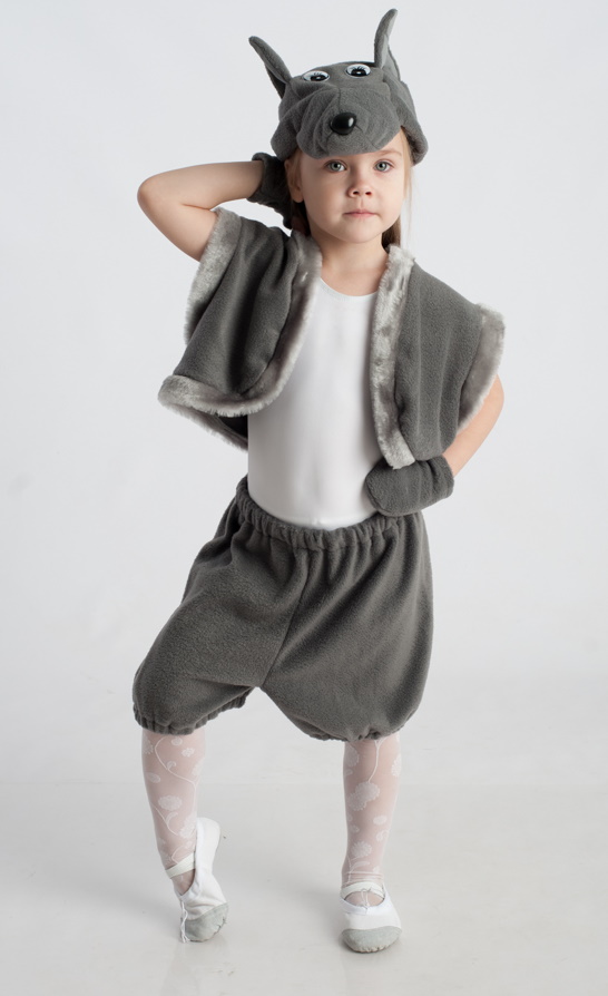 картинка Костюм детский Волк (шапочка + жилет + лапки + штанишки с хвостиком) от магазина ДетсадЯр