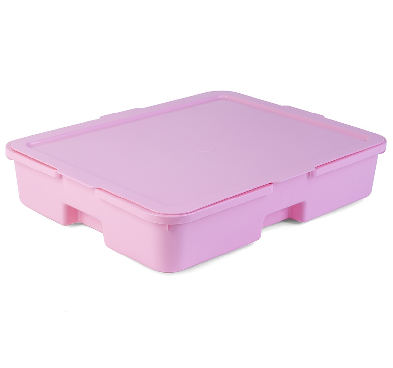 картинка Контейнер №1 малый розовый с крышкой. Размер: 440*350*90 мм., система хранения Игротека от магазина ДетсадЯр