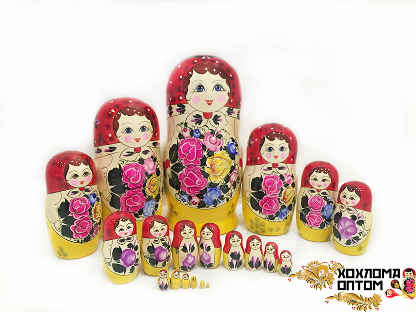 картинка Матрешка традиционная 20 кукольная (37 см.), Хохлома Семенов  от магазина ДетсадЯр