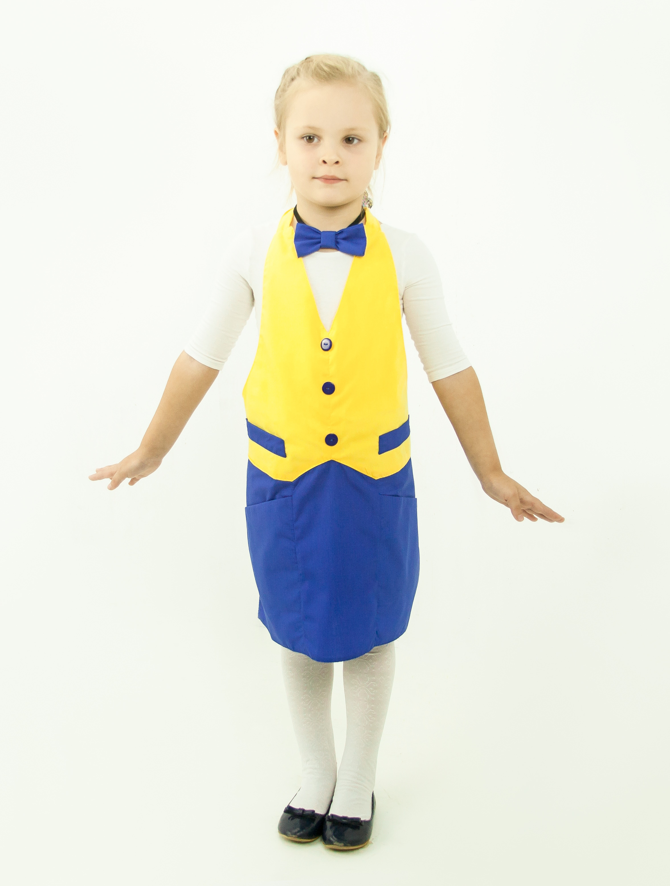 Костюм детский профессия: Официант (фартук + галстук - бабочка) на рост ребенка 122-128 см., МВ