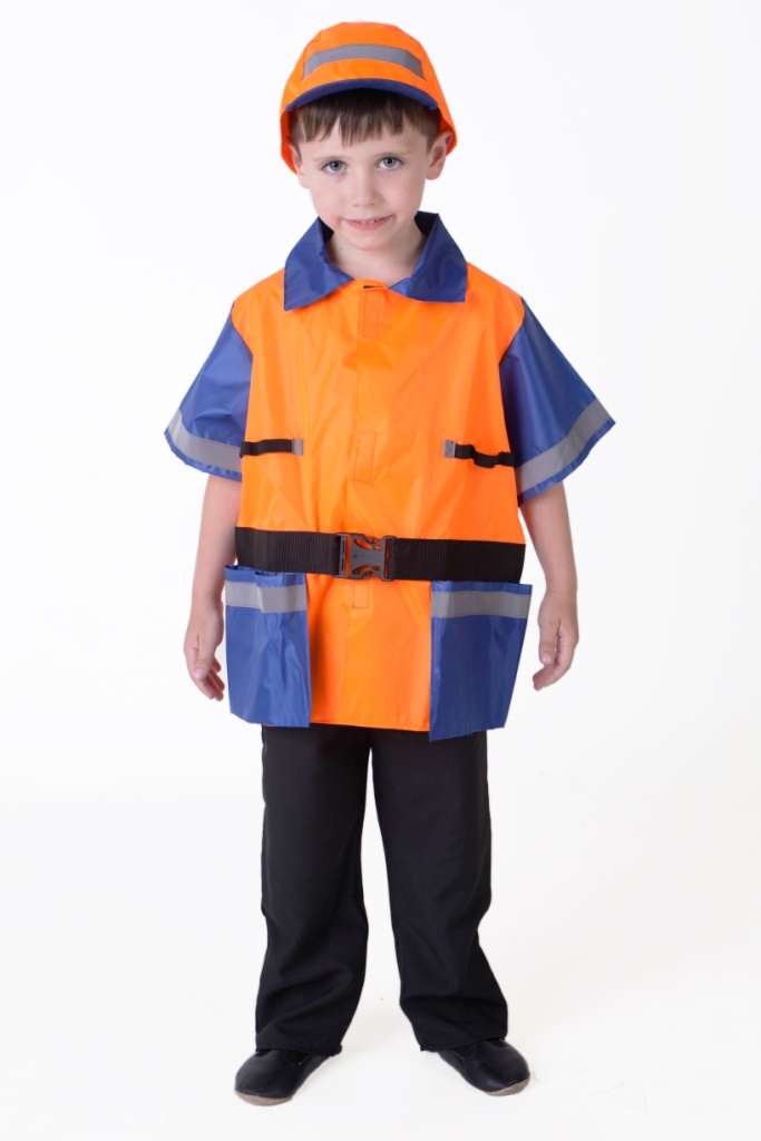 Костюм детский профессия: Рабочий (куртка + кепи) на рост ребенка 110-116 см., МВ