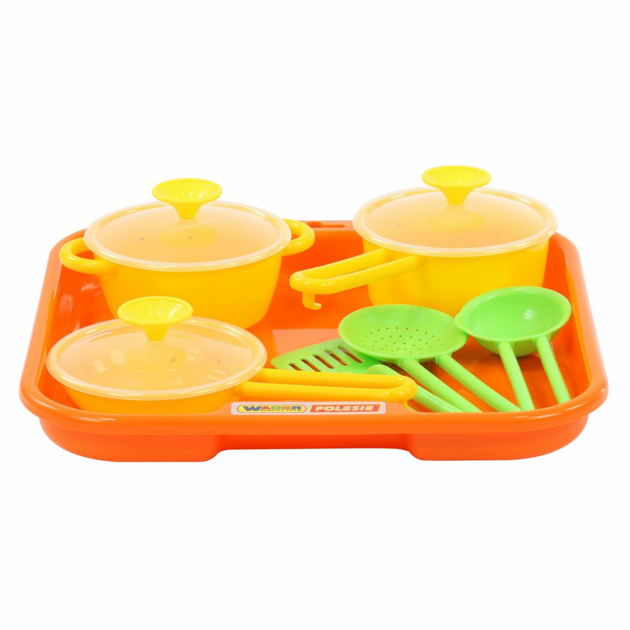 картинка Набор детской посуды "Поварёнок" №1 с подносом, 40732, Полесье от магазина ДетсадЯр