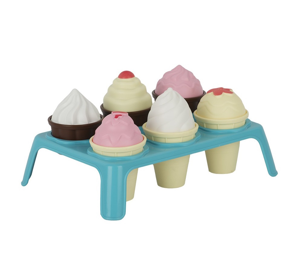 картинка Игровой набор Лакомка, 7 предметов (мороженое 3 шт., кекс 3 шт., подставка), Совтехстром, У577 от магазина ДетсадЯр