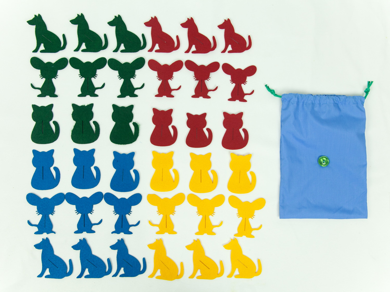 картинка Аксессуары для сенсорного жилета с 32 пуговицами:  мышки, котики, собачки(36 фигур)., МВ от магазина ДетсадЯр