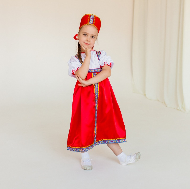 картинка Детский Русский народный костюм (девочка) (сарафан, рубашка, кокошник), МВ от магазина ДетсадЯр