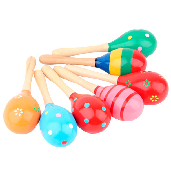 картинка Деревянная игрушка Маракас 19х6см (цвет микс), И-2526 от магазина ДетсадЯр