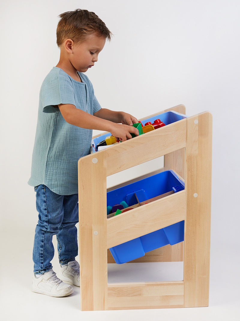 картинка Контейнер №2, средний, полупрозрачный, с зеленой крышкой, Размер: 440*350*180 мм., система хранения Игротека от магазина ДетсадЯр