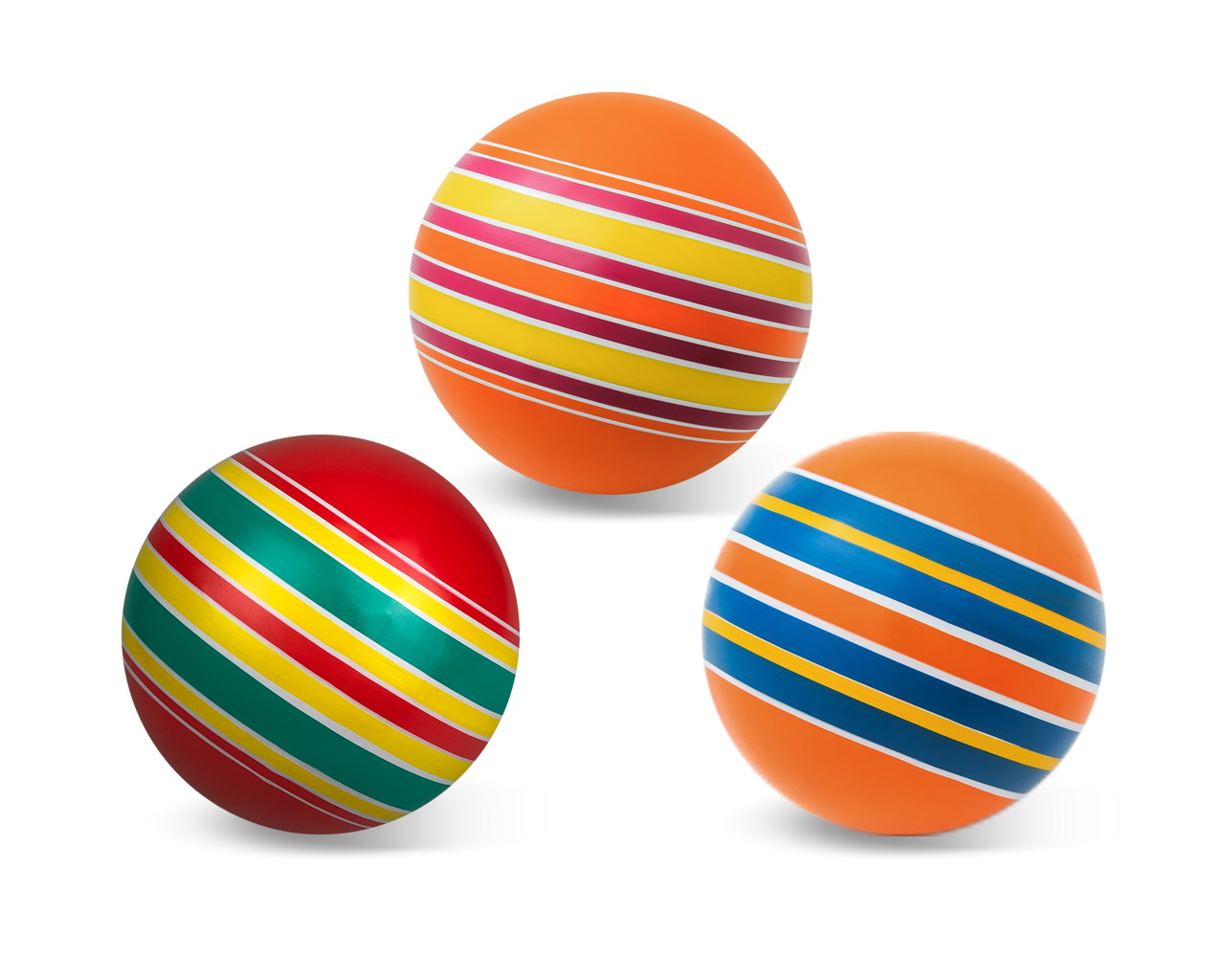 Мяч резиновый диаметр 100 мм. серия Полосатики, Чебоксары, Р3-100/По 