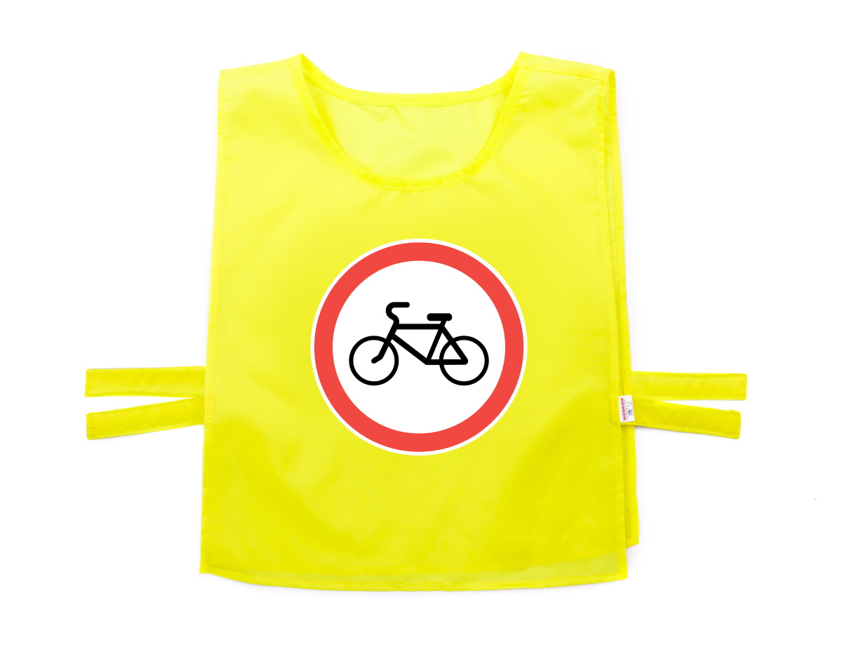 картинка Жилет дорожный знак Движение велосипедистов запрещено, МВ от магазина ДетсадЯр