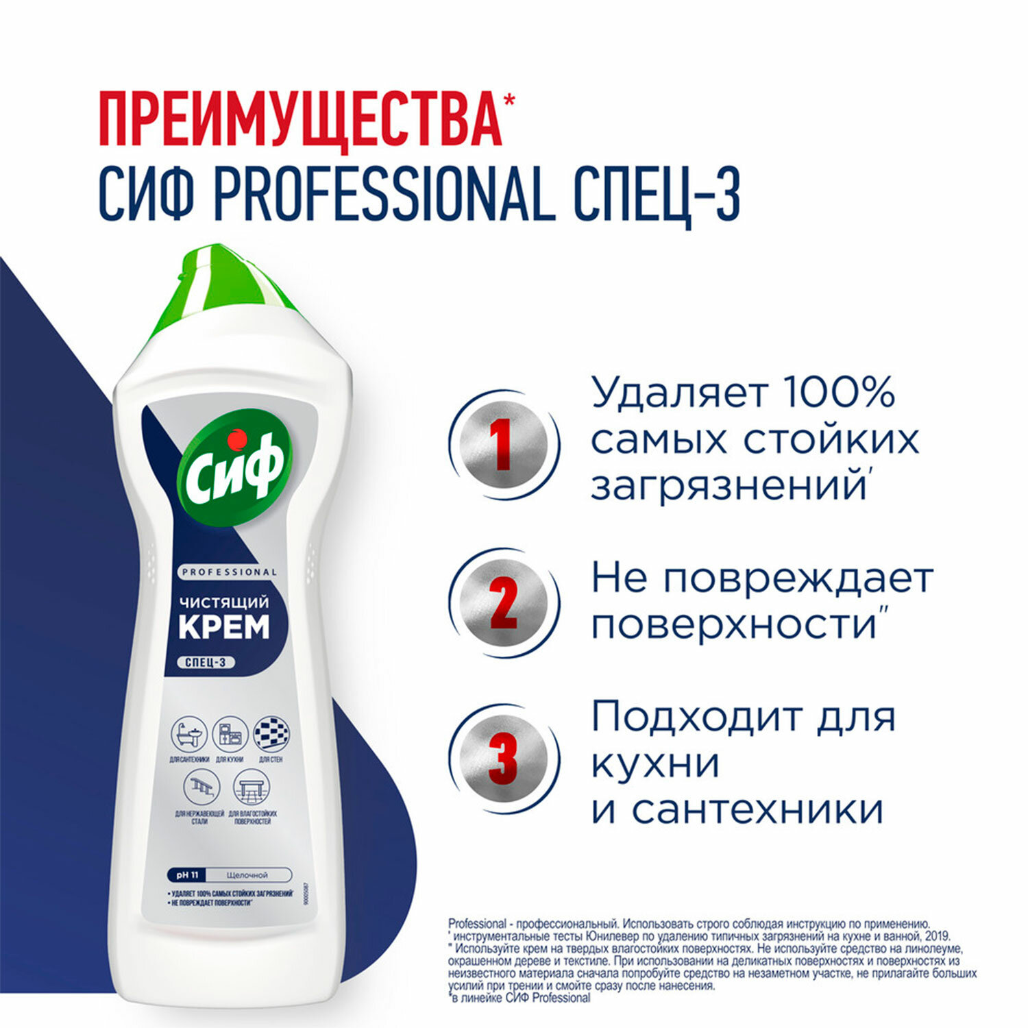 картинка Чистящее средство крем 750 мл, СИФ PROFESSIONAL "Active Fresh" от магазина ДетсадЯр