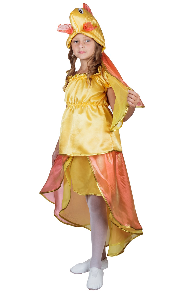 картинка Детский костюм Золотая рыбка для девочки (шапочка + юбка + топ), МВ от магазина ДетсадЯр