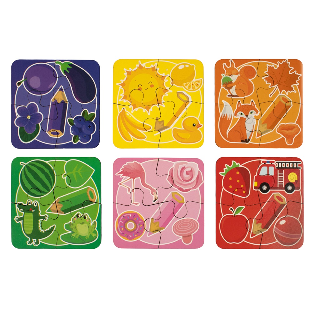 картинка Развивающие деревянные контурные пазлы для малышей Цвета, 04910, Десятое Королевство от магазина ДетсадЯр