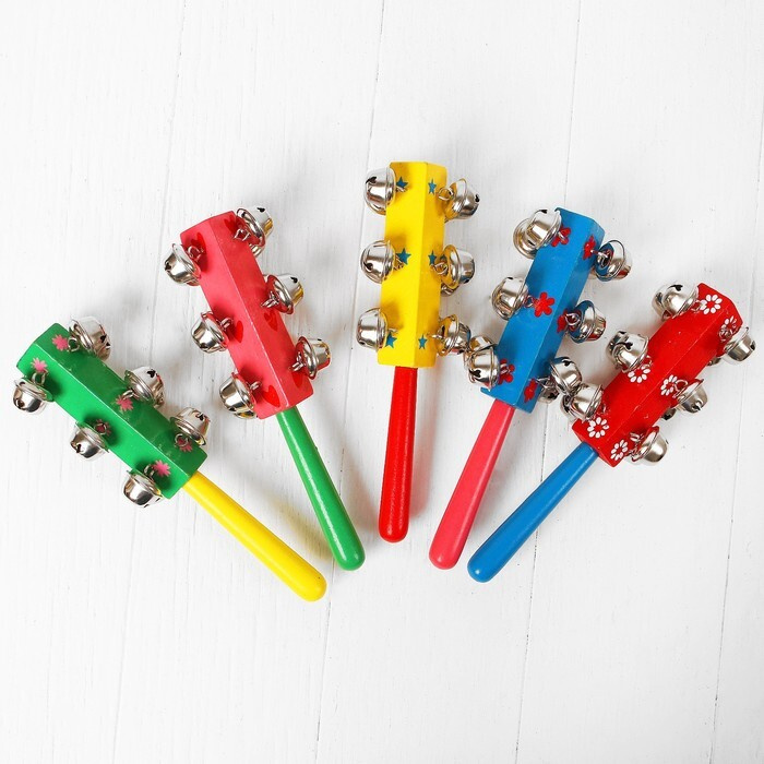 картинка Погремушка с колокольчиками и ручкой, цвета МИКС. от магазина ДетсадЯр