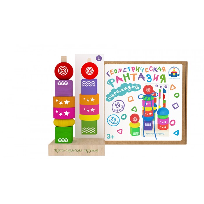картинка Пирамидка "Геометрическая фантазия", ПИР-20, Краснокамская Игрушка от магазина ДетсадЯр